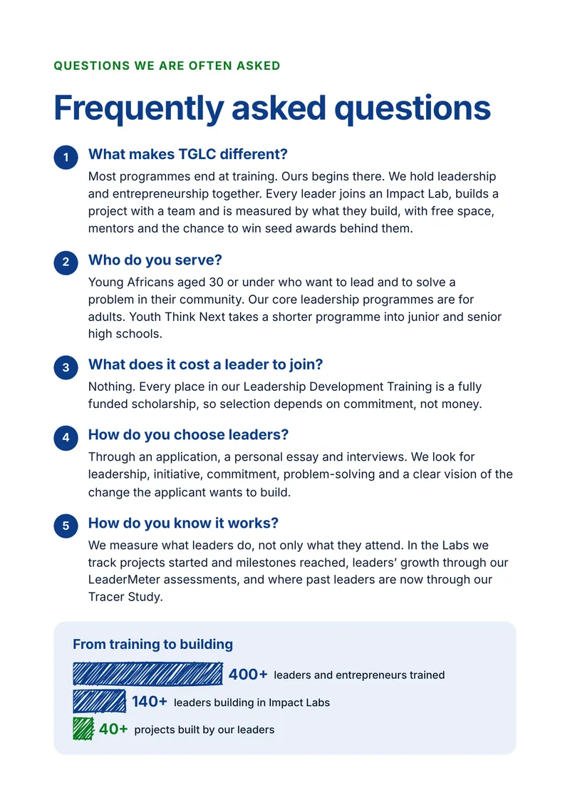 TGLC brochure, page 18 of 20
