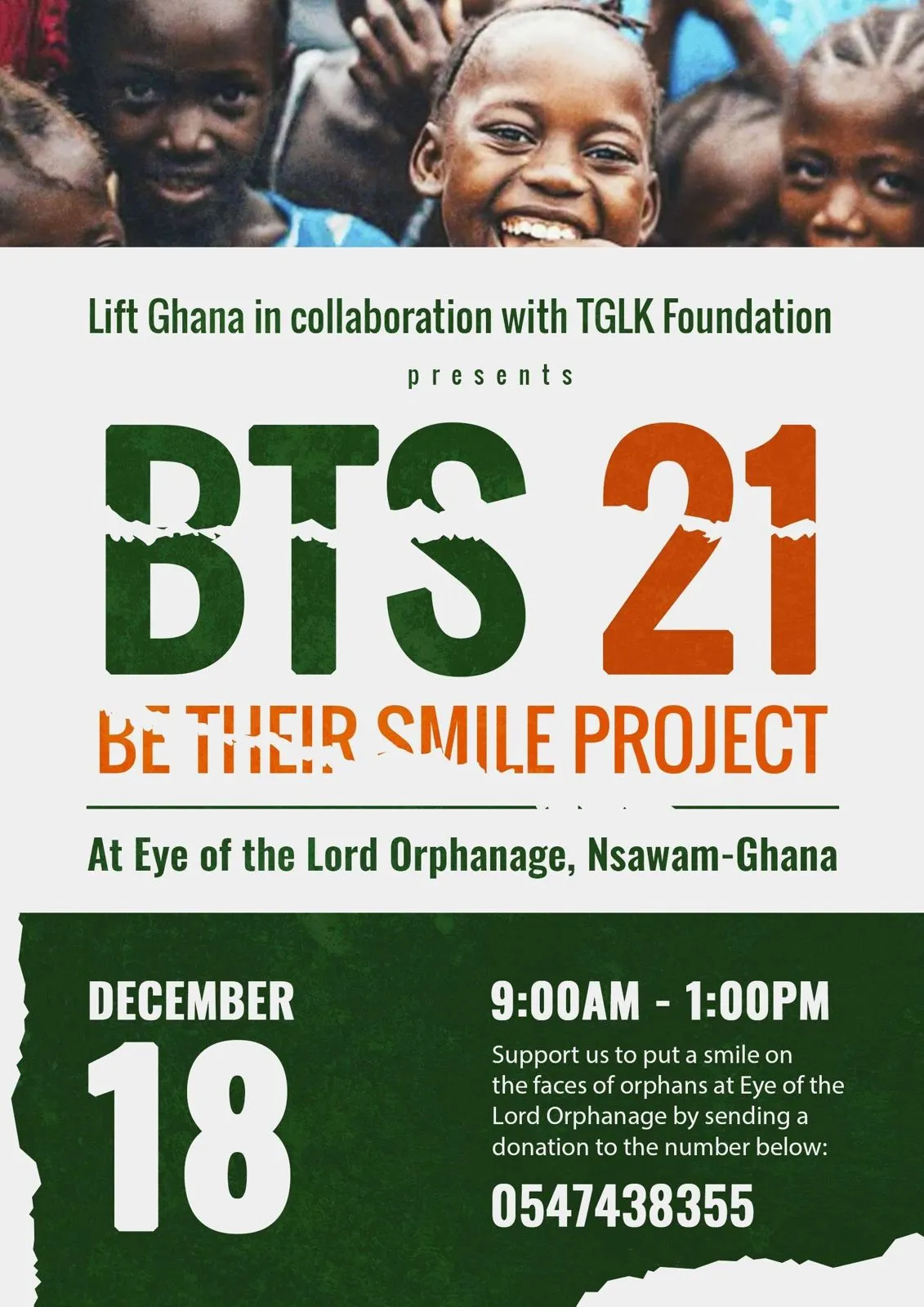 Lift Ghana and TGLK Foundation partner to have BTS 2021 at Eye of the Lord Orphanage, Nsawam