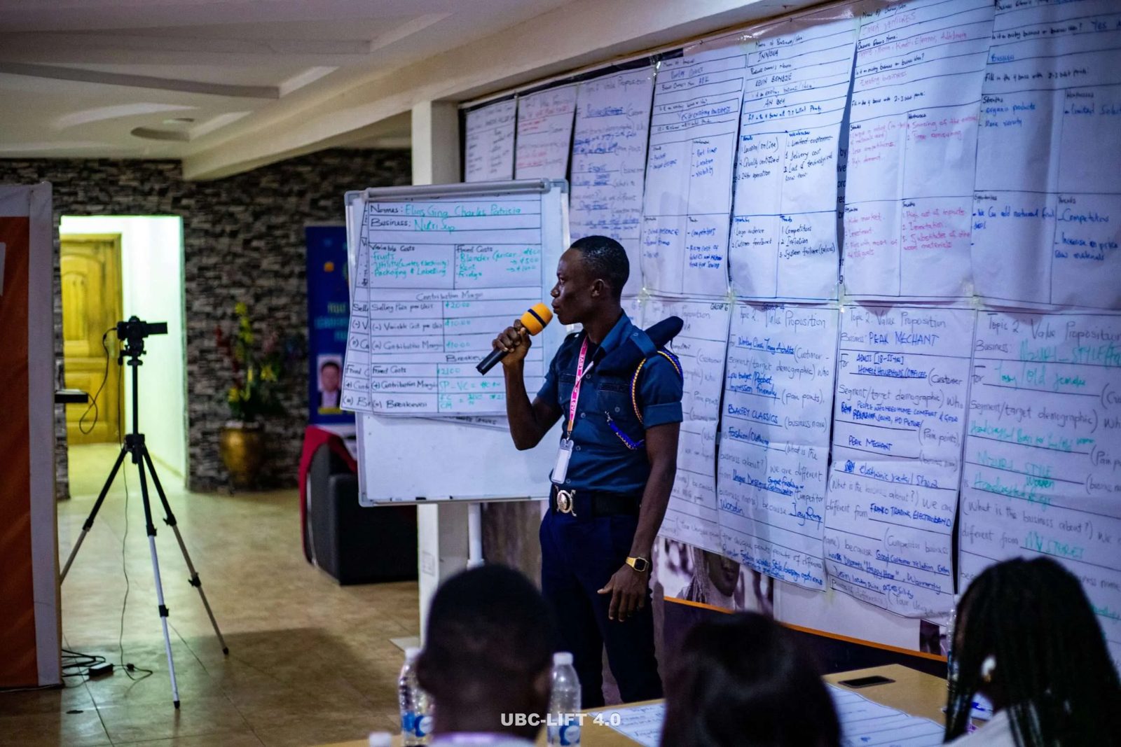 Leaders planning at a whiteboard